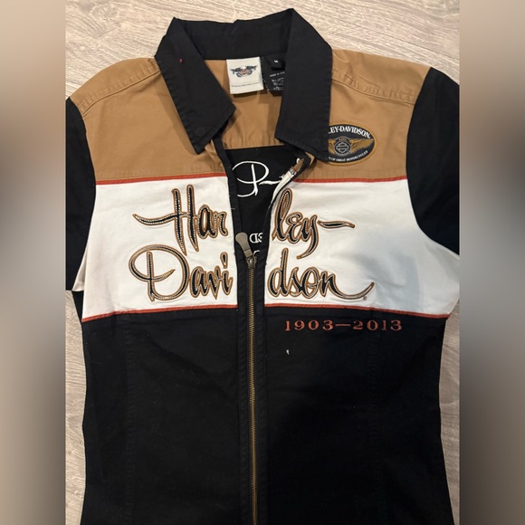 Harley-Davidson Black, Brown, and White Shirt - Picture 4 of 5